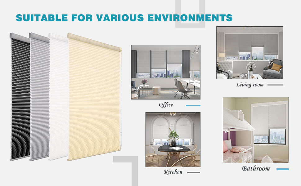 Custom 1 Inch Corded Light Filtering Cellular Shades