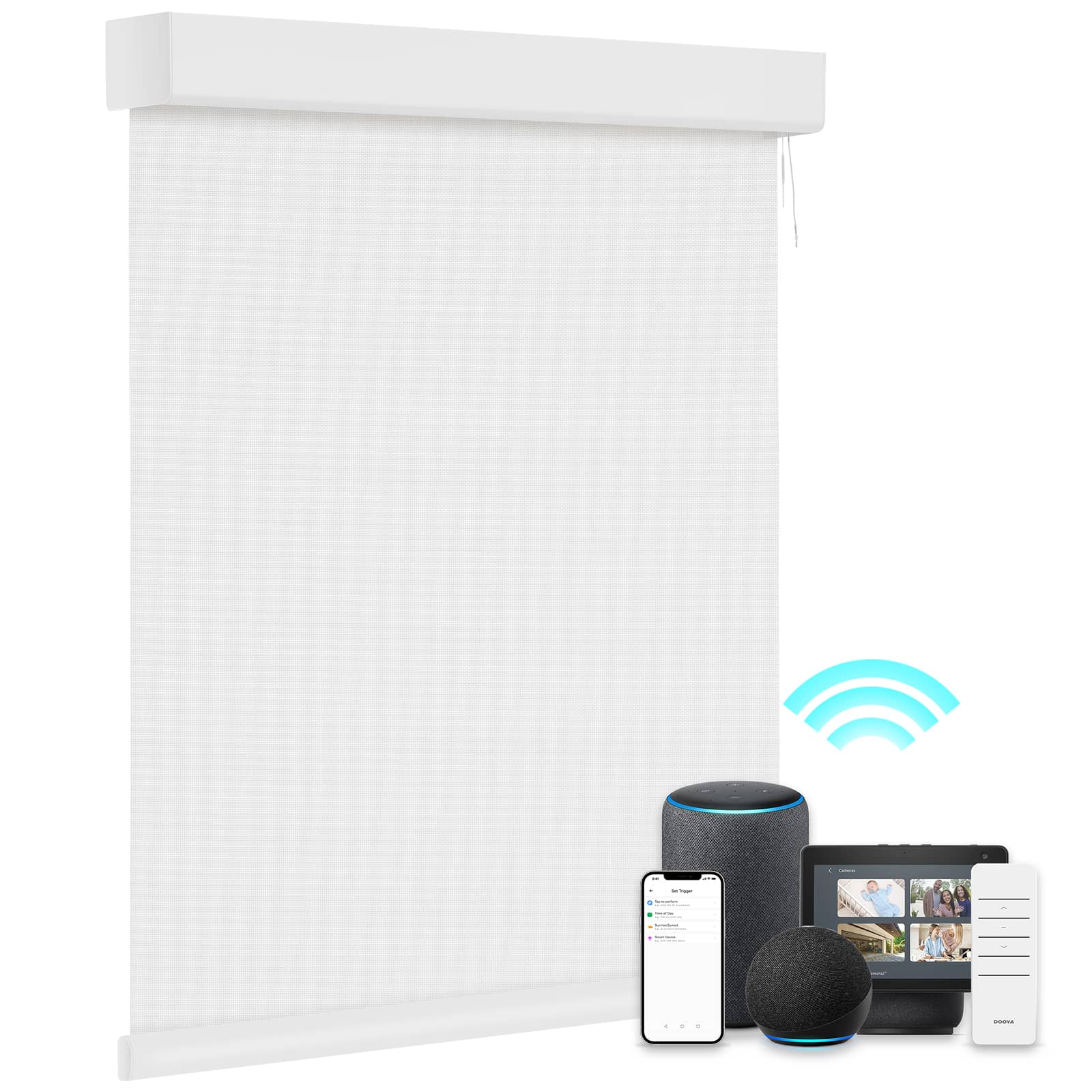 Smart Light Filtering Roller Blinds & Alexa IKEA SmartThings Motorized
