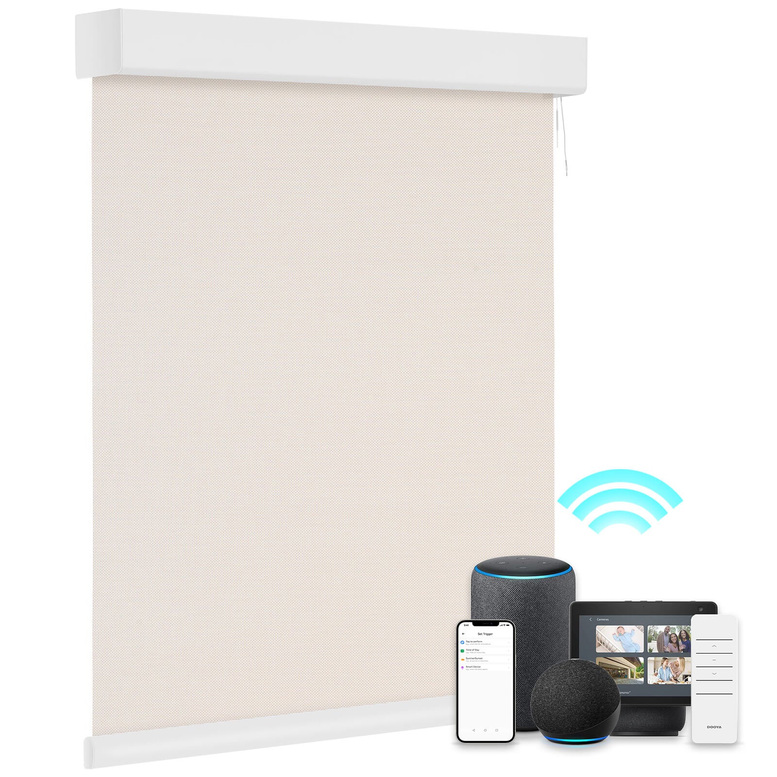 Smart Light Filtering Roller Blinds & Alexa IKEA SmartThings Motorized
