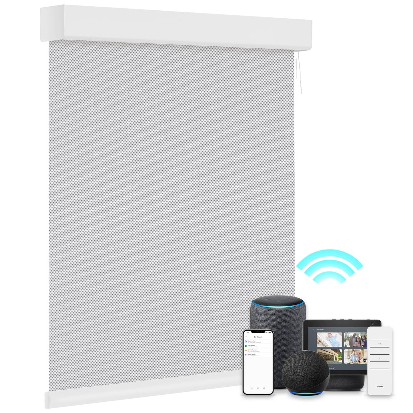 Smart Light Filtering Roller Blinds & Alexa Motorized