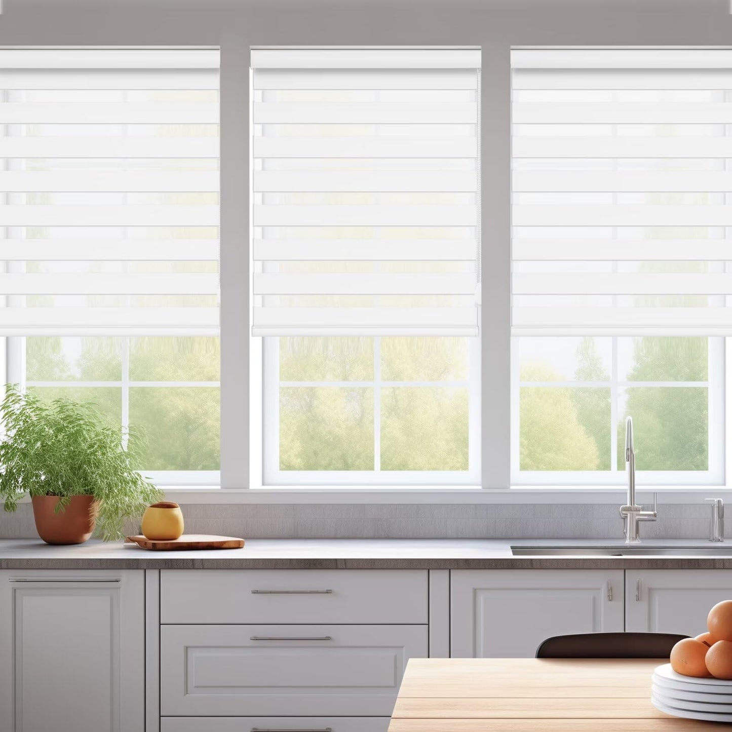 Custom Corded Blackout Zebra Roller Shades