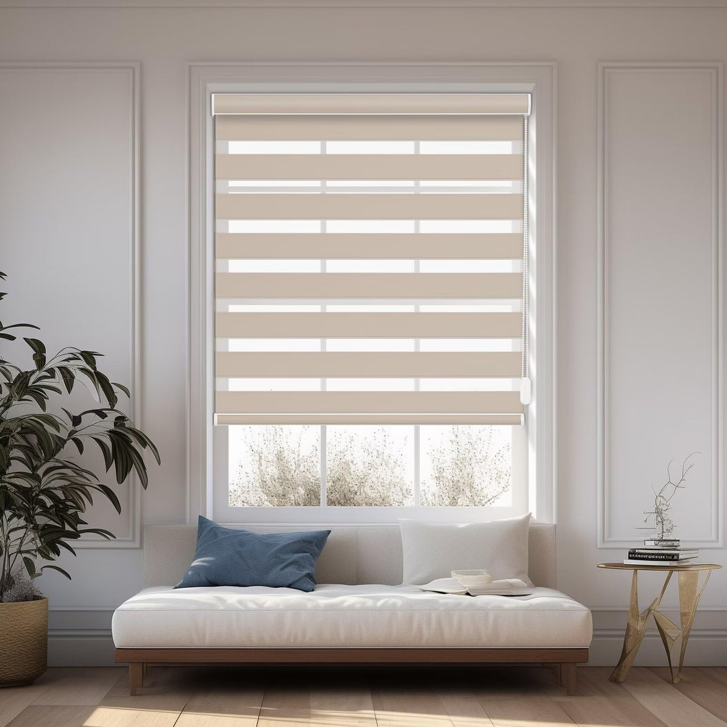 Custom Corded Blackout Zebra Roller Shades