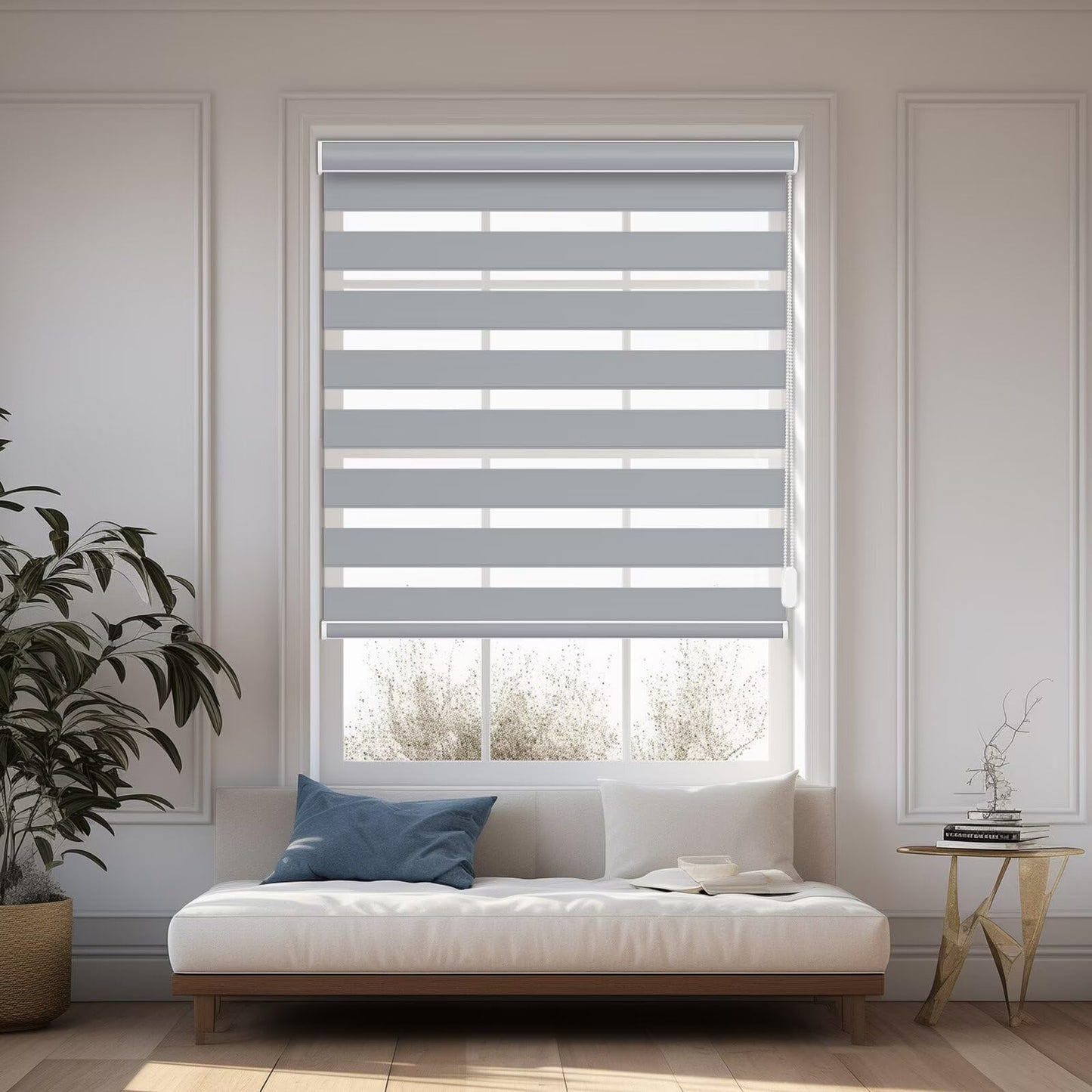 Custom Corded Blackout Zebra Roller Shades