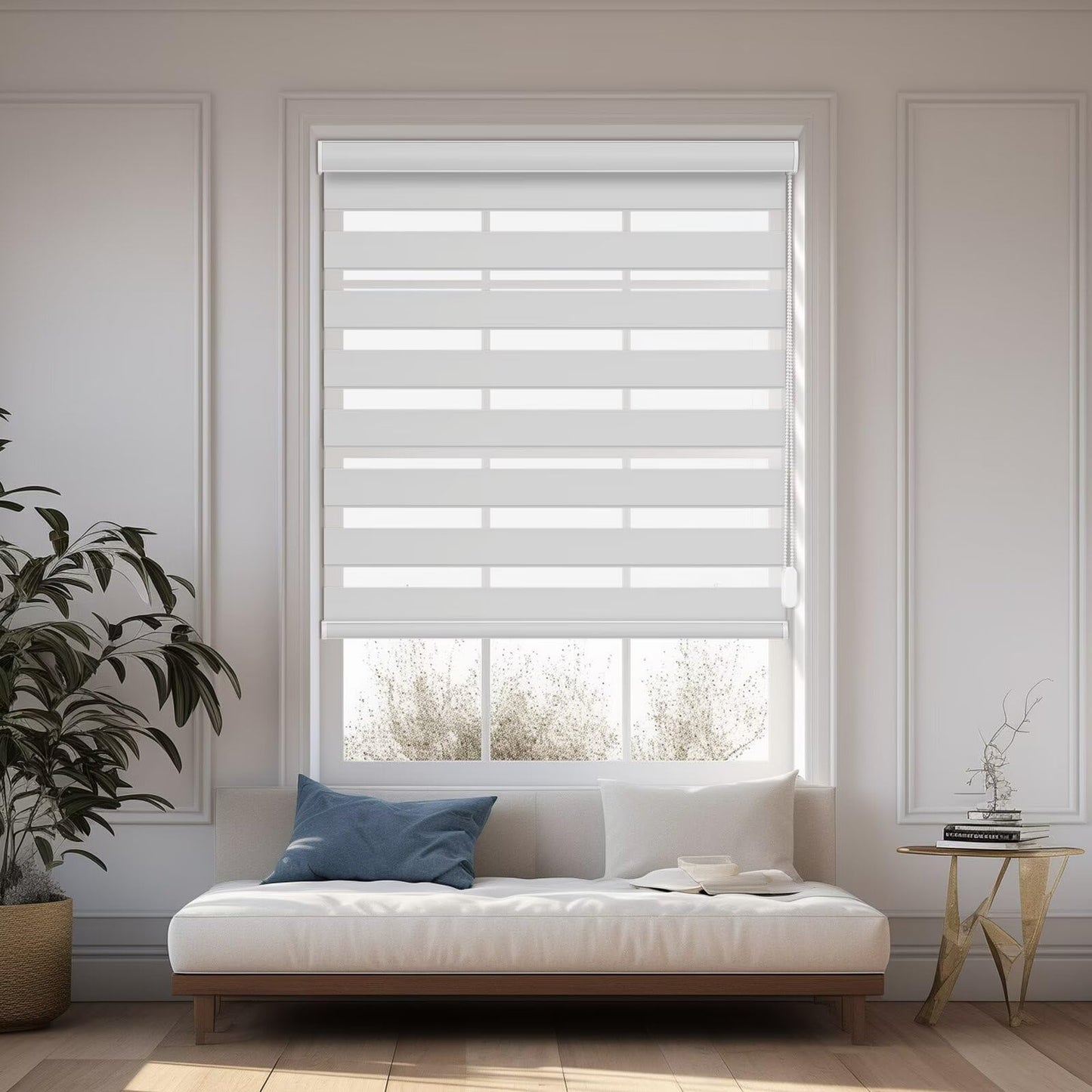 Custom Corded Blackout Zebra Roller Shades