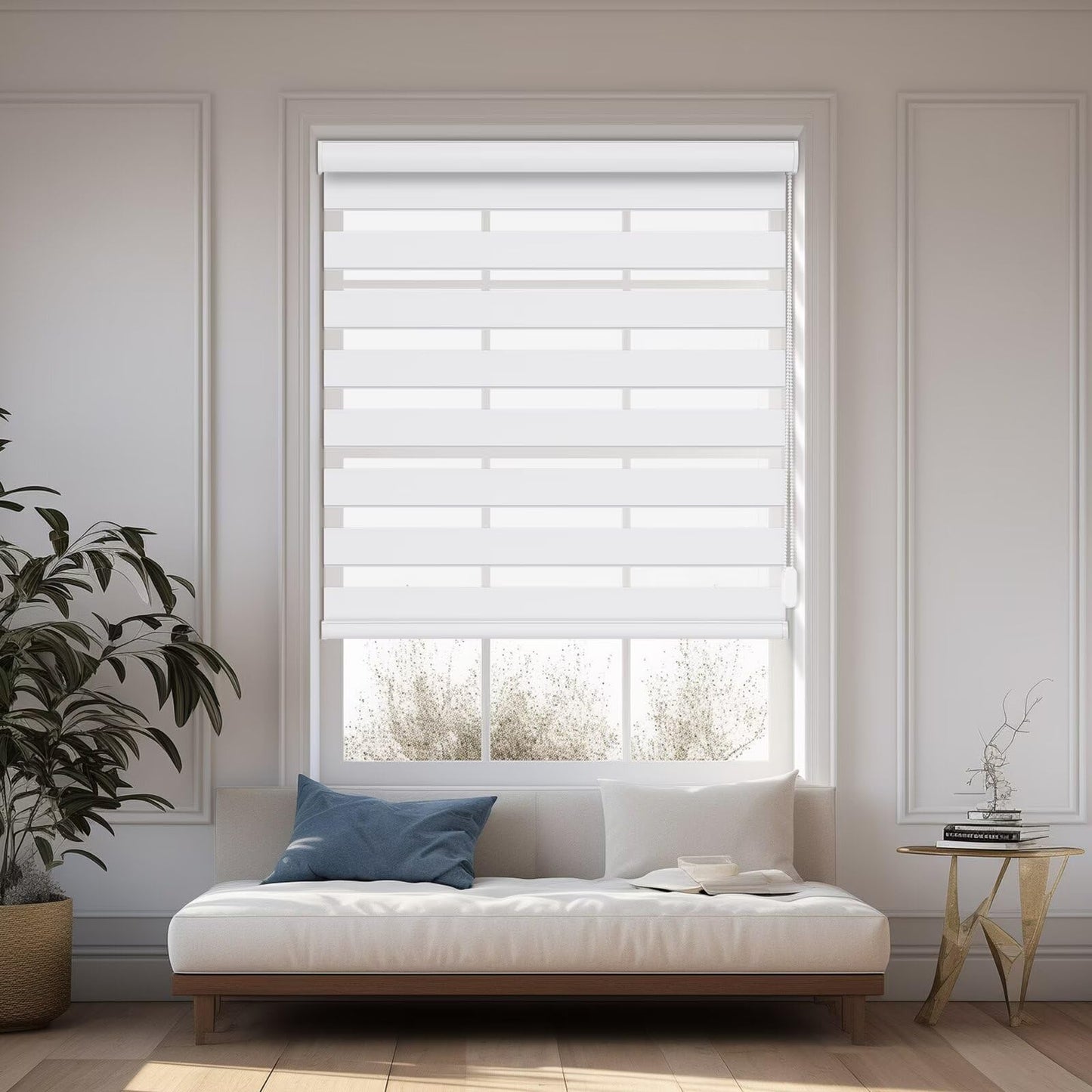 Custom Corded Blackout Zebra Roller Shades
