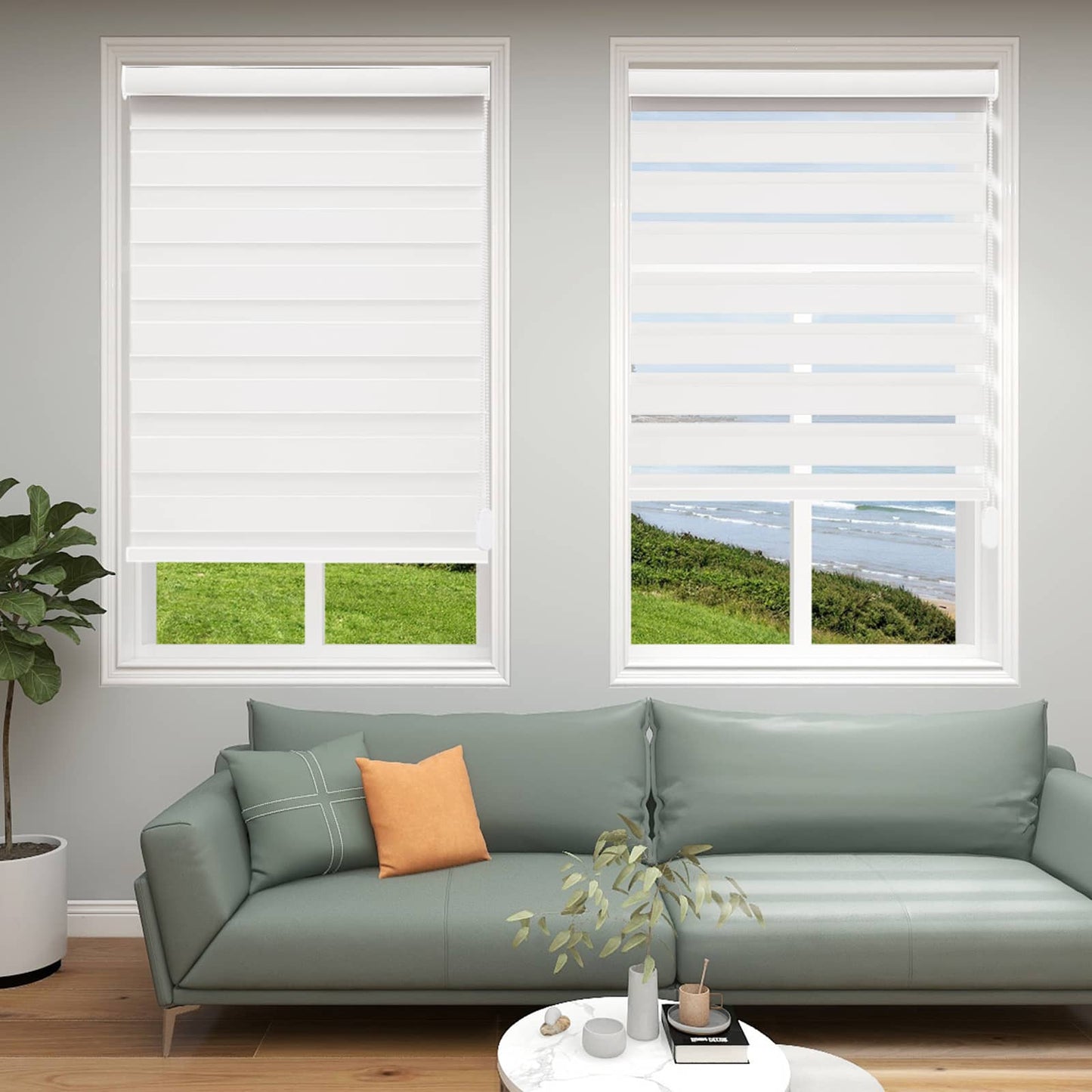 Custom Corded Blackout Zebra Roller Shades