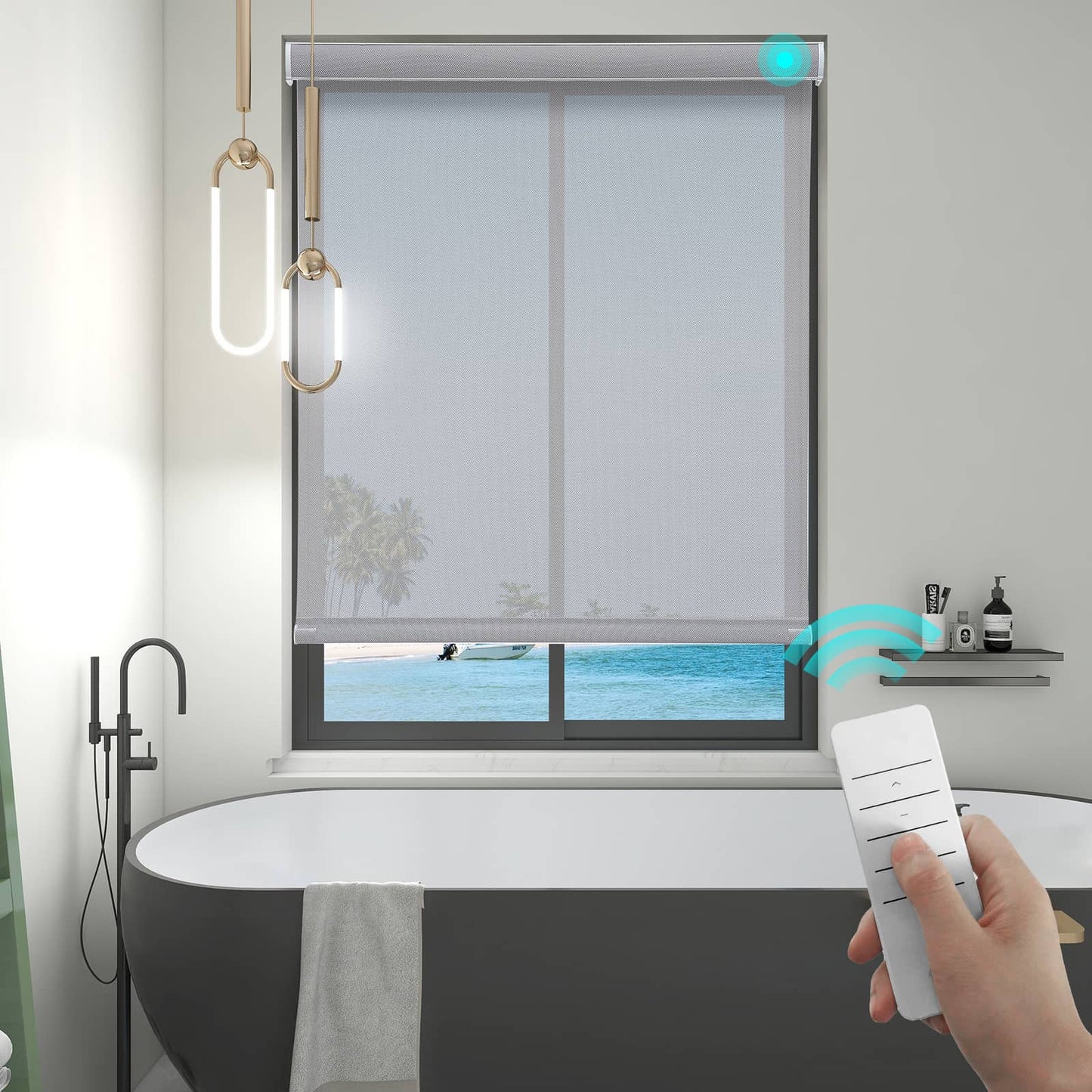 Motorized Light Filtering Roller Shades