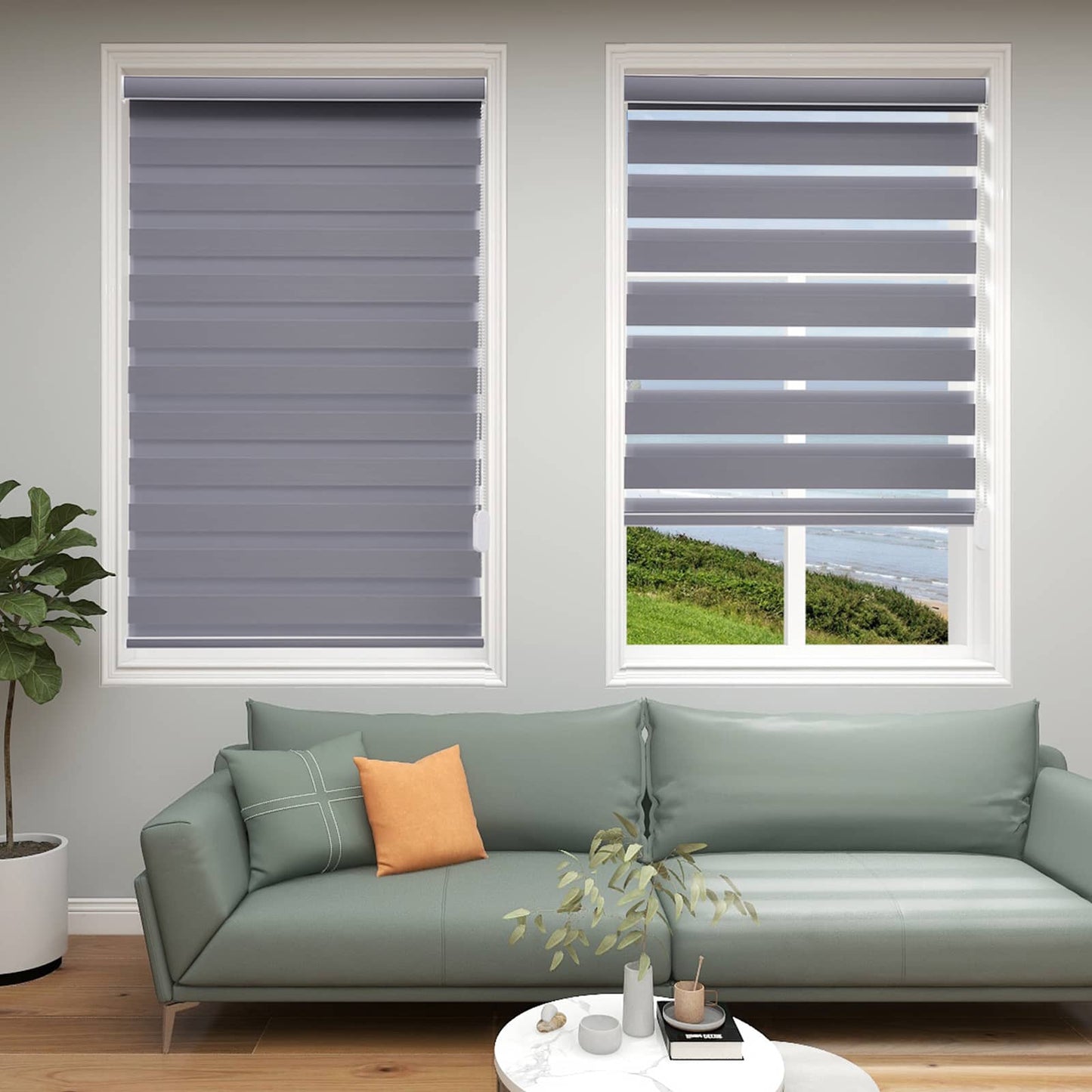 Custom Corded Blackout Zebra Roller Shades