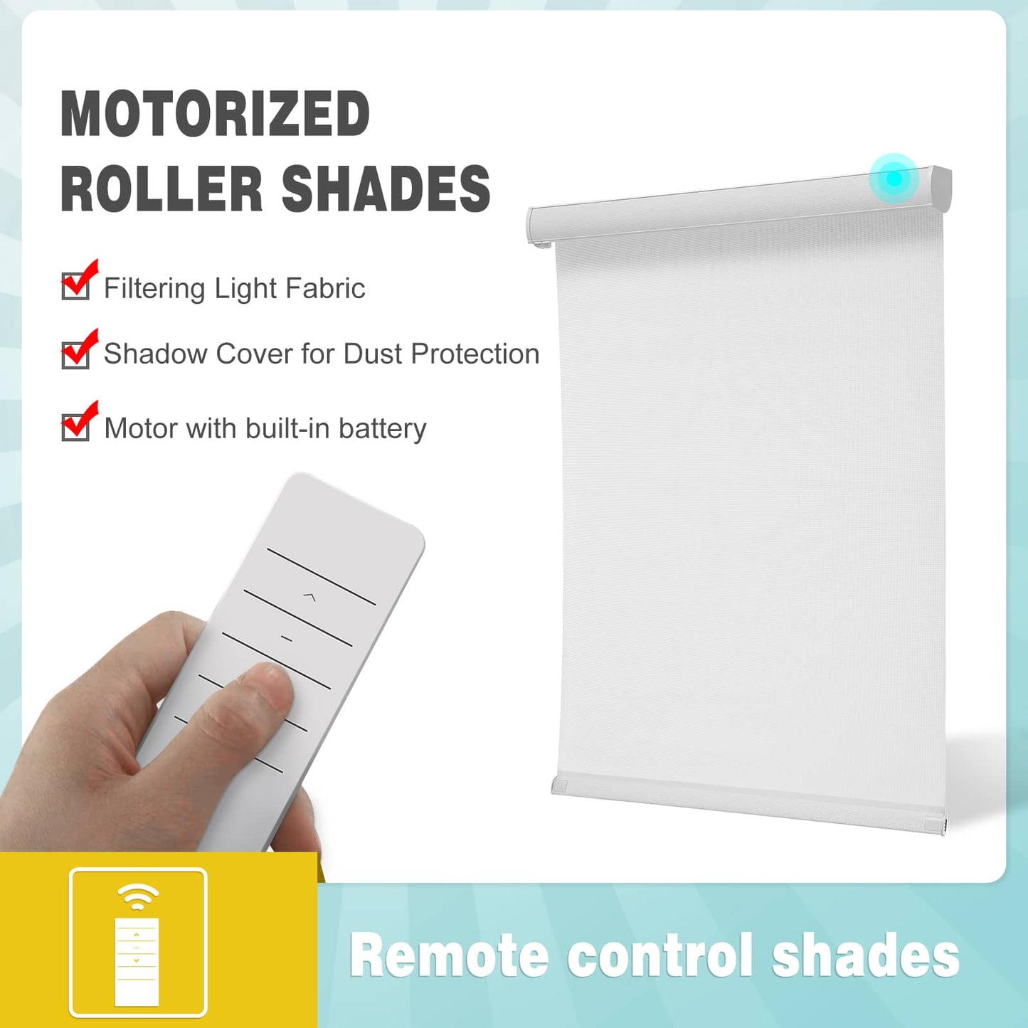 Motorized Light Filtering Roller Shades