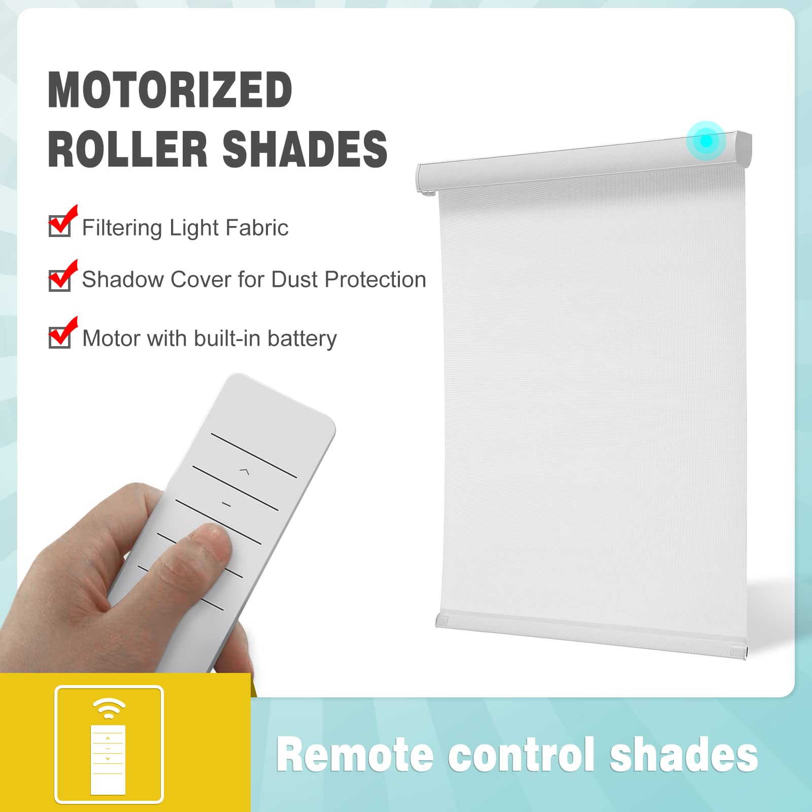 Motorized Light Filtering Roller Shades