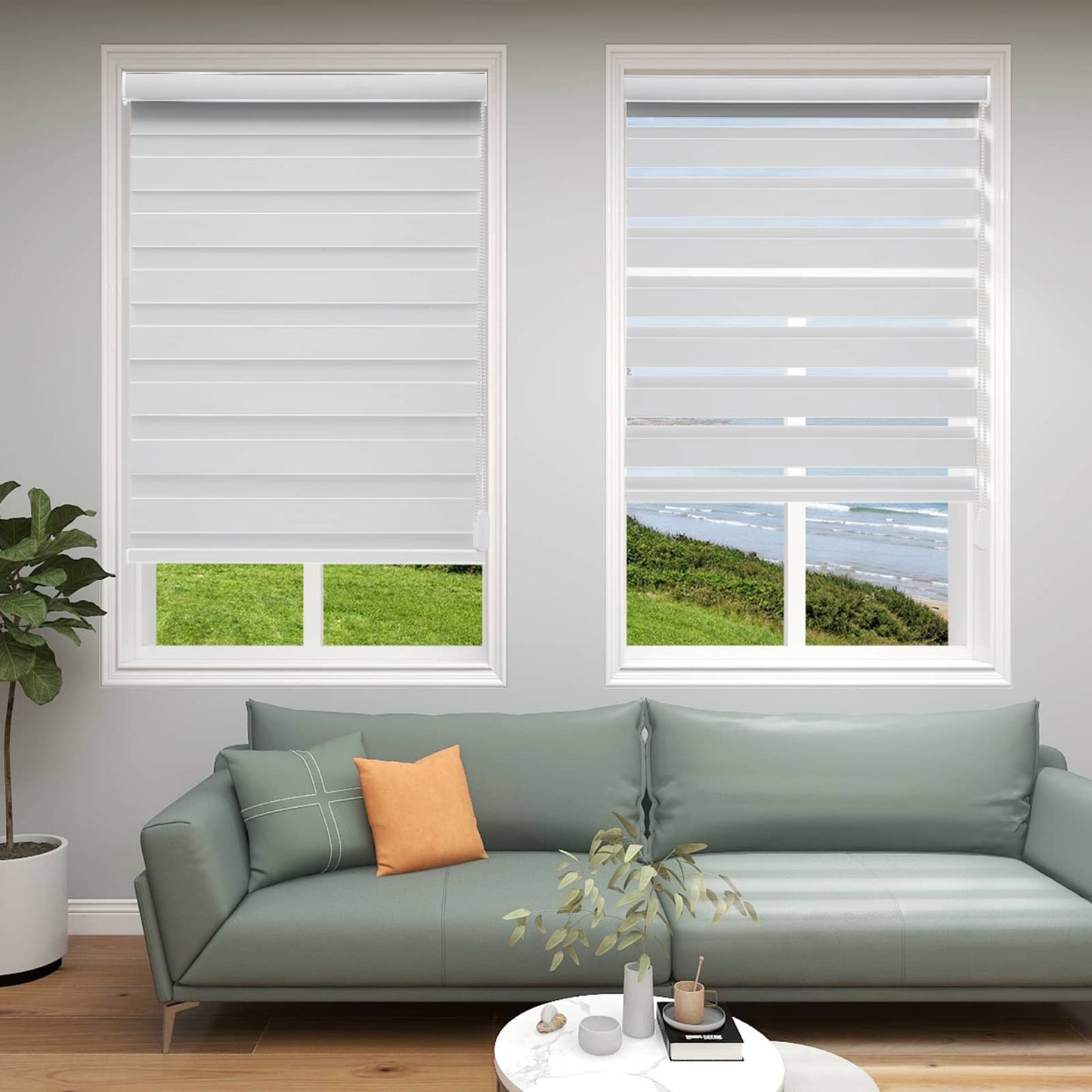Custom Corded Blackout Zebra Roller Shades