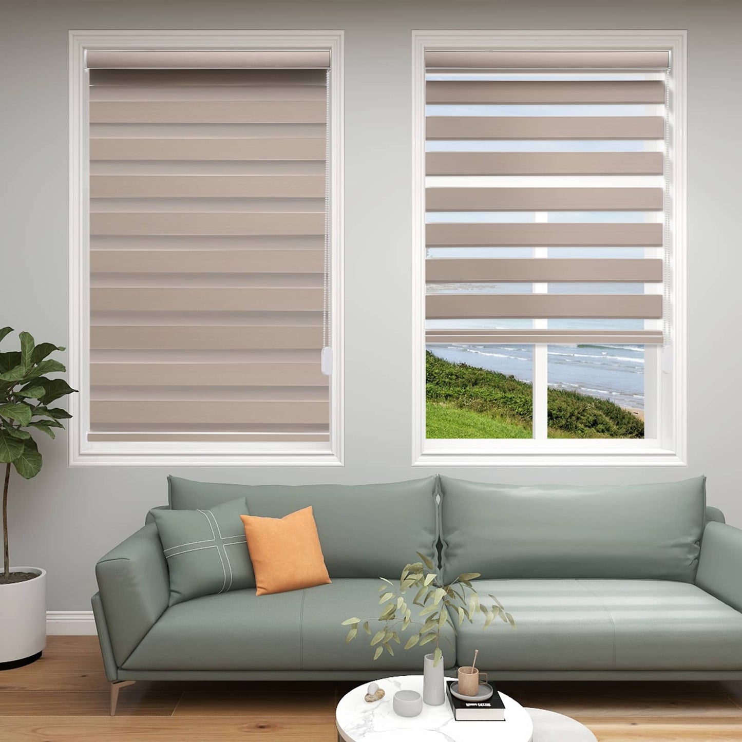 Custom Corded Blackout Zebra Roller Shades