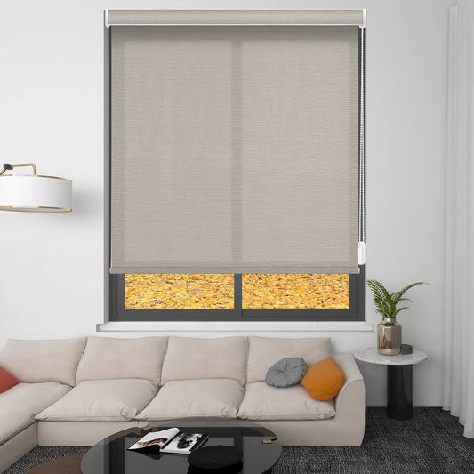 Custom Corded Light Filtering Roller Shades