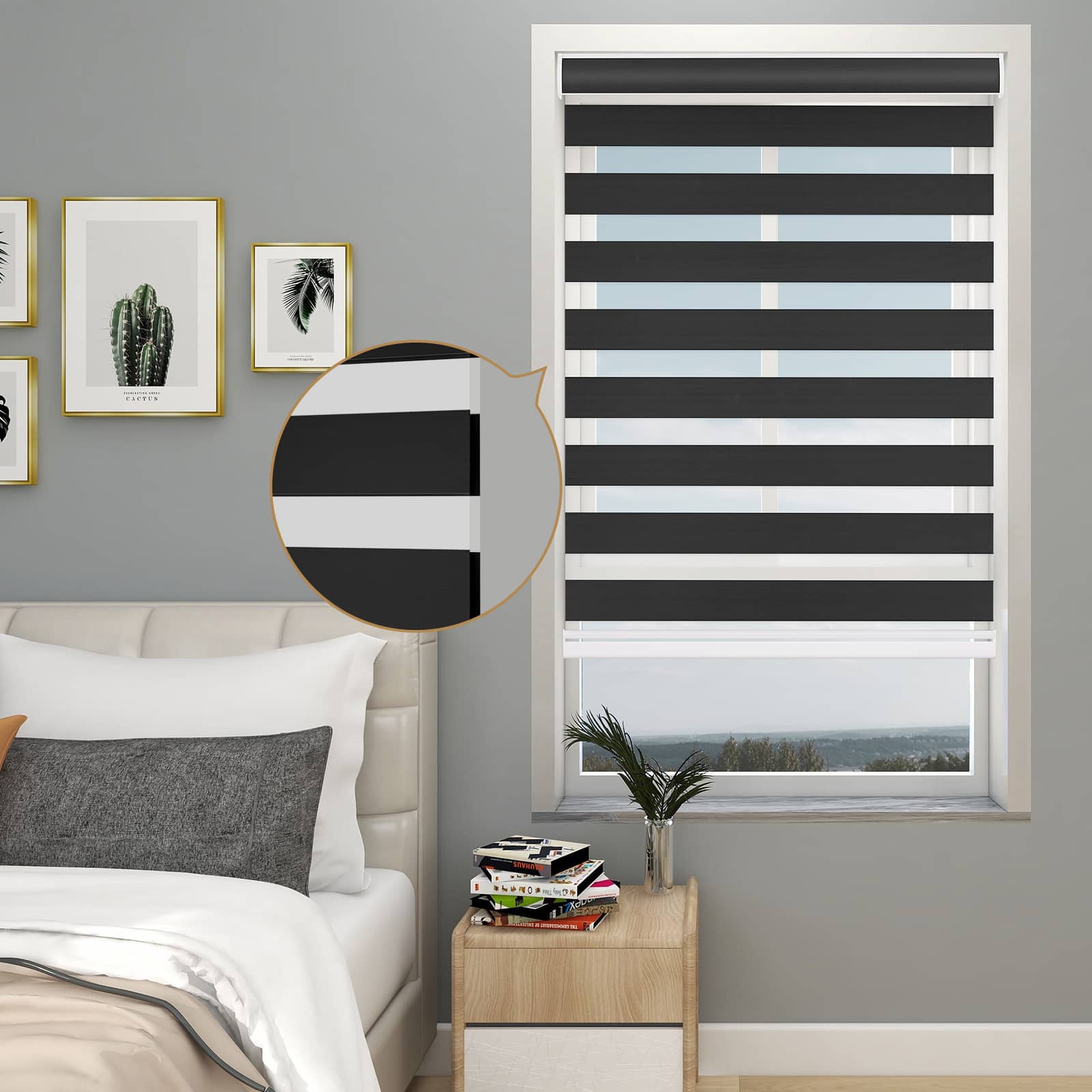 New 85% Blackout Cordless Zebra Roller shades