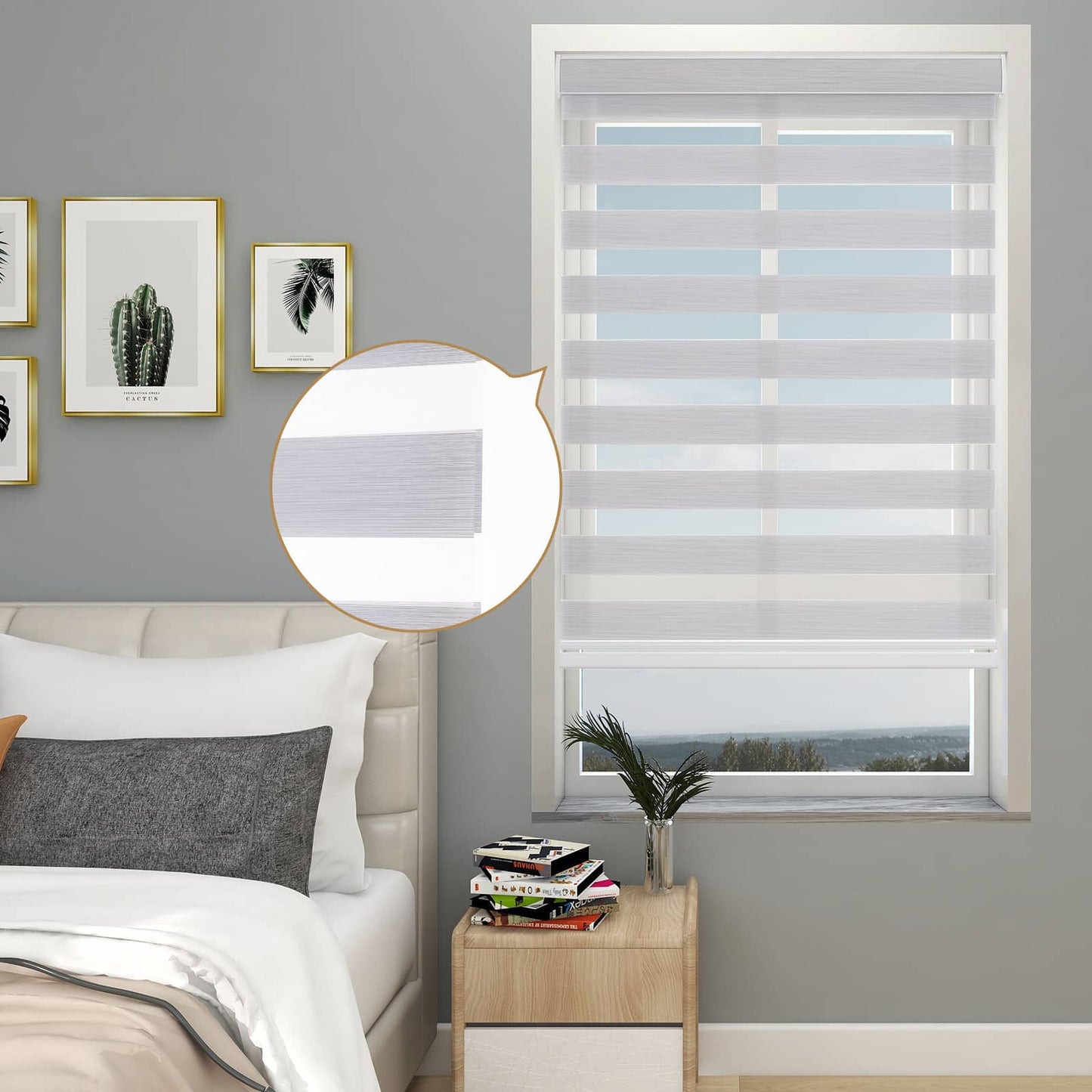New Custom Light Filtering Cordless Zebra Roller Shades