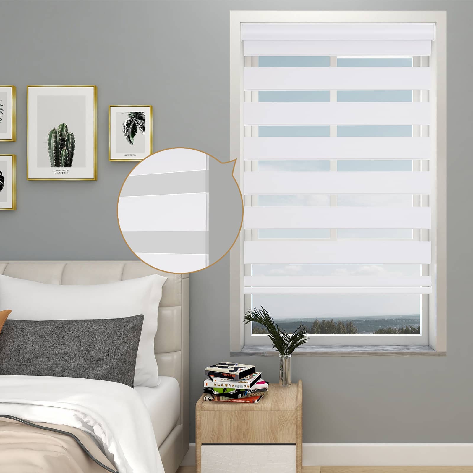 New 85% Blackout Cordless Zebra Roller shades