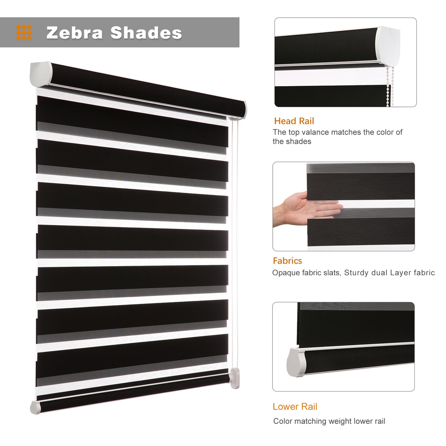 Custom Corded Blackout Zebra Roller Shades