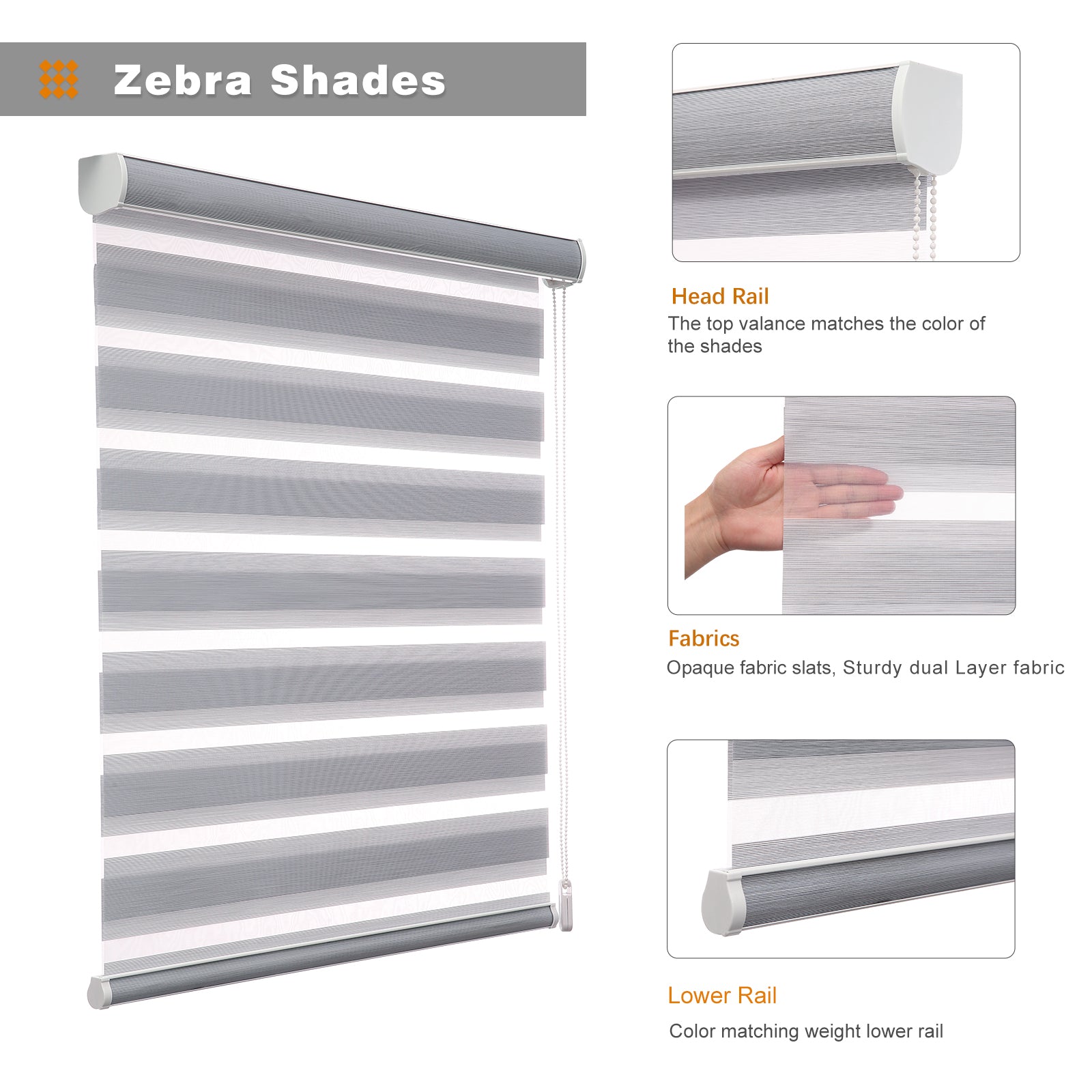 Custom Corded Light Filtering Zebra Roller Shades
