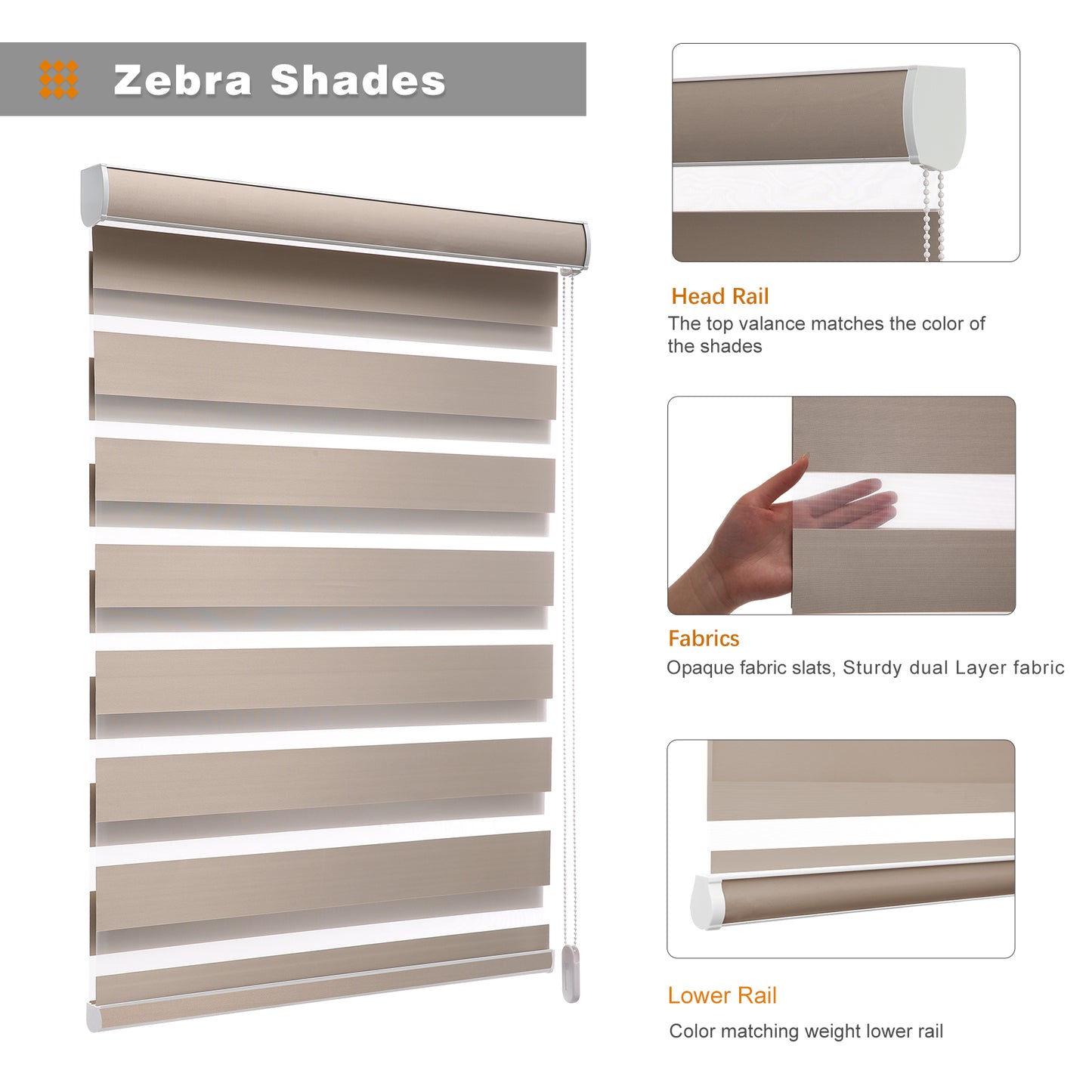 Custom Corded Blackout Zebra Roller Shades