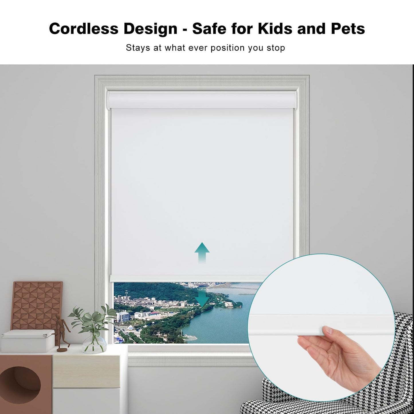 Changshade 100% Blackout Cordless Roller Shades