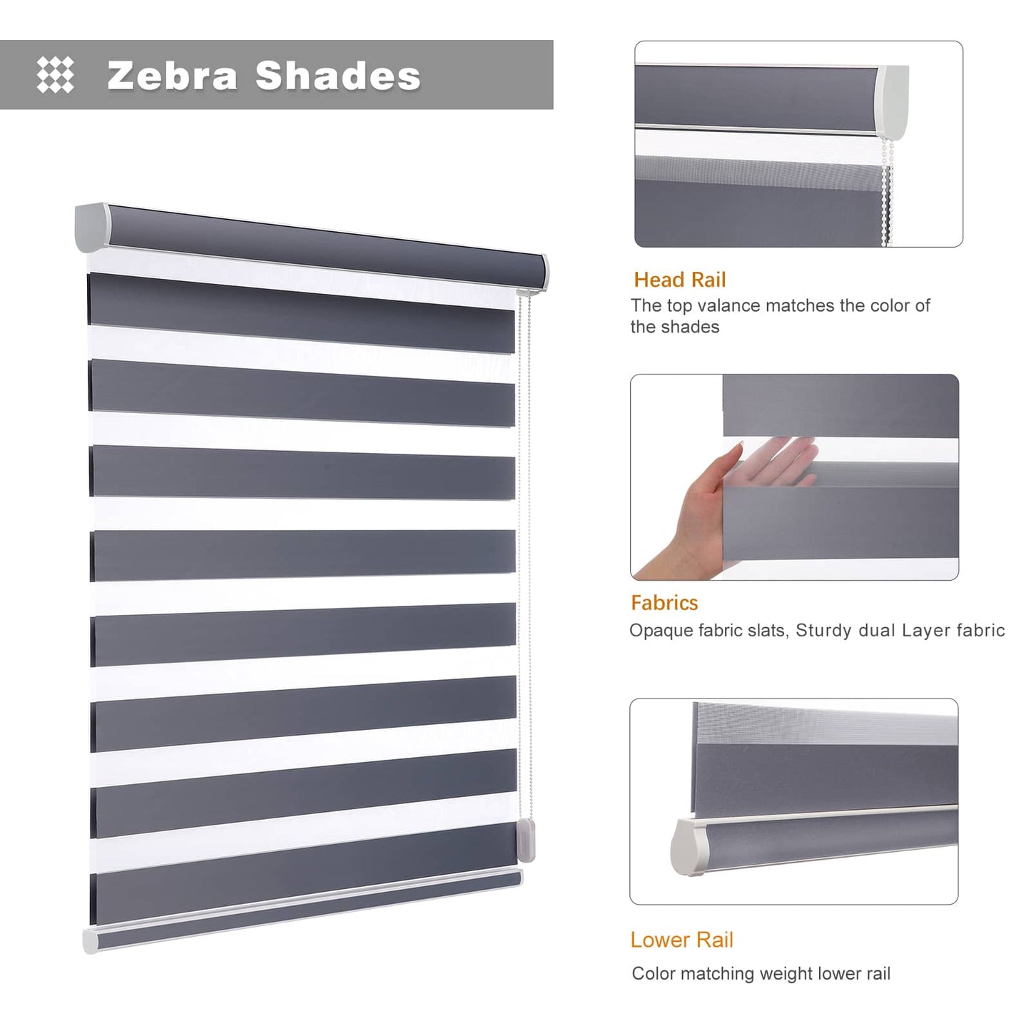 Custom Corded Blackout Zebra Roller Shades