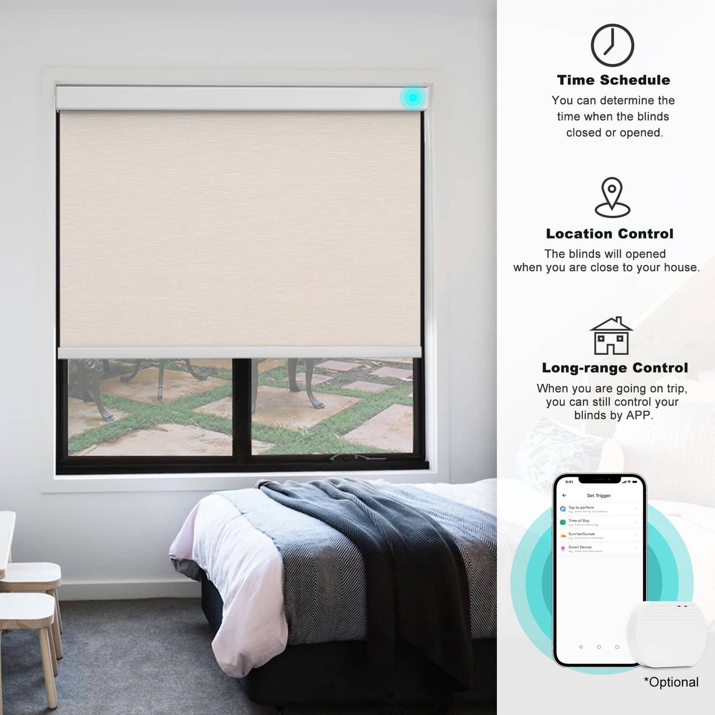 Smart Blackout Roller Blinds & Alexa IKEA SmartThings Motorized