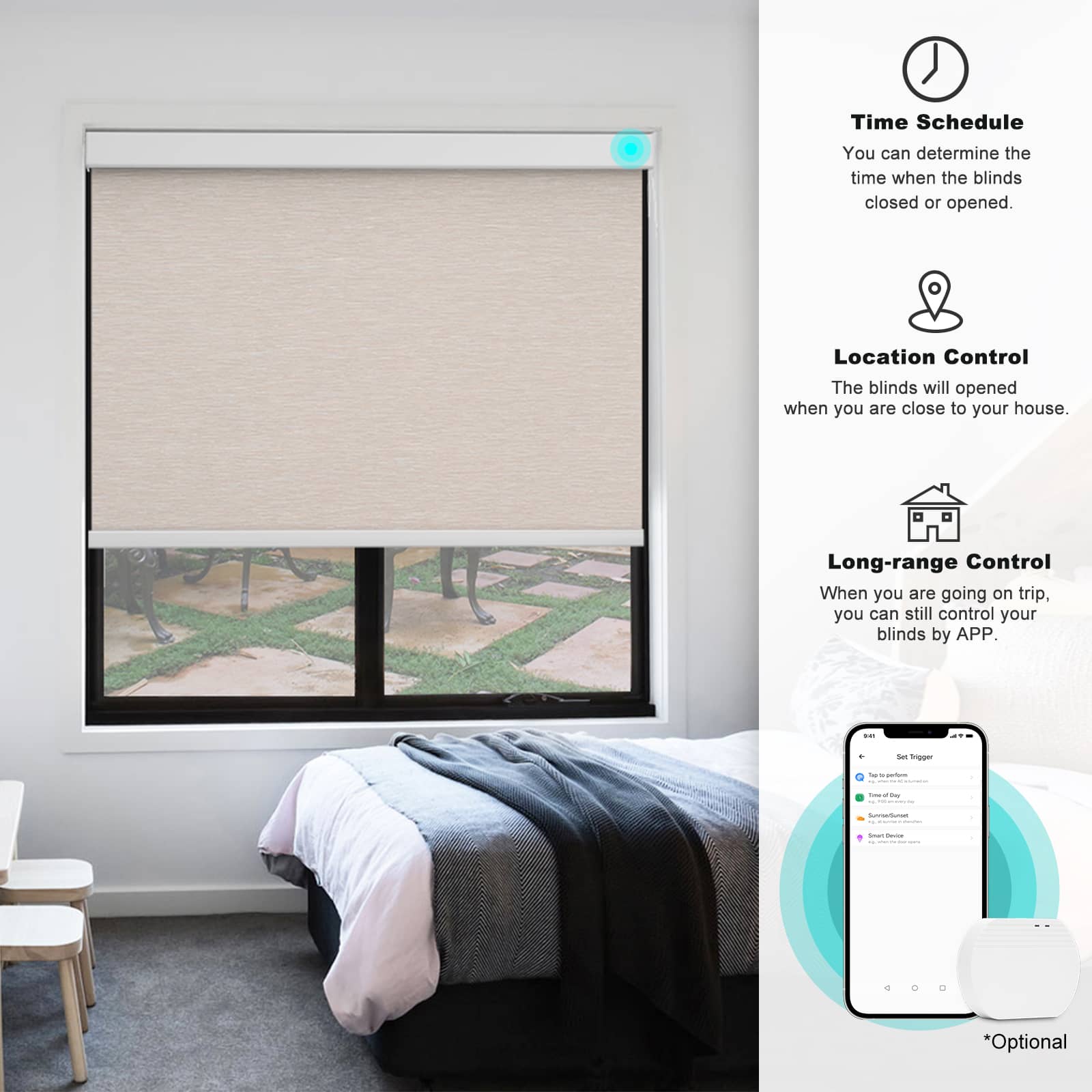 Smart Blackout Roller Blinds & Alexa IKEA SmartThings Motorized