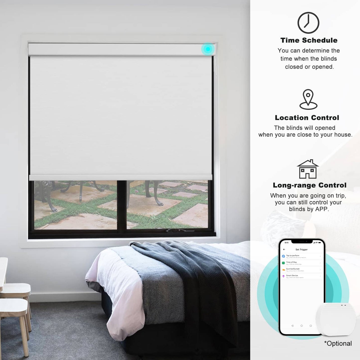Smart Blackout Roller Blinds & Alexa IKEA SmartThings Motorized