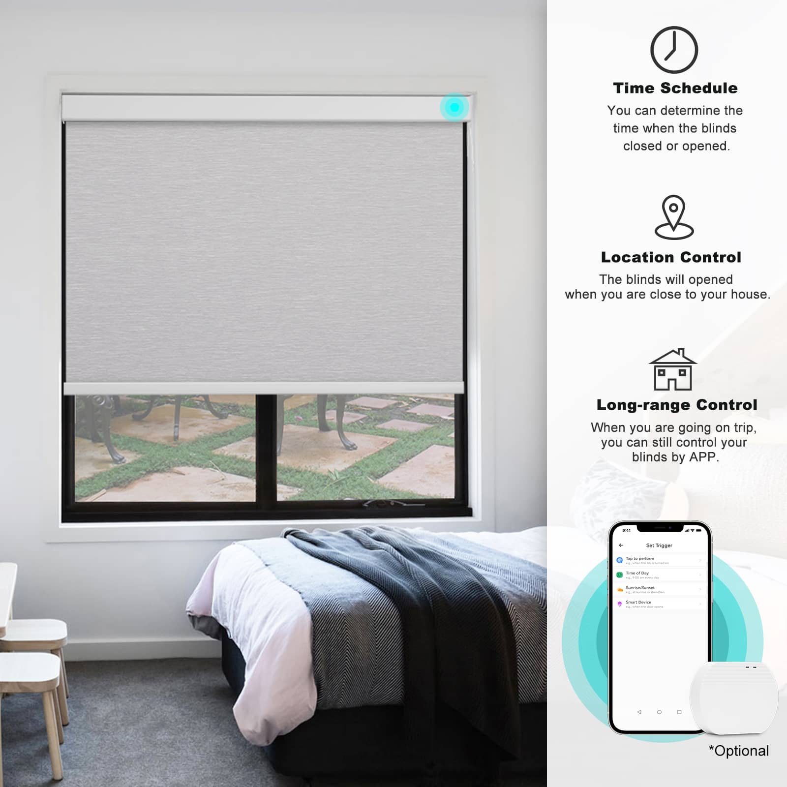 Smart Blackout Roller Blinds & Alexa IKEA SmartThings Motorized