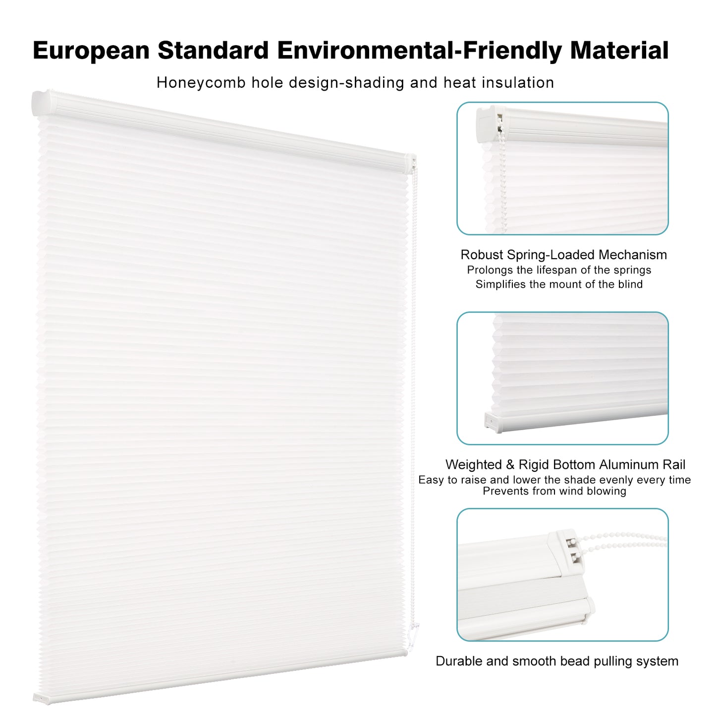 Custom 1 Inch Corded Light Filtering Cellular Shades