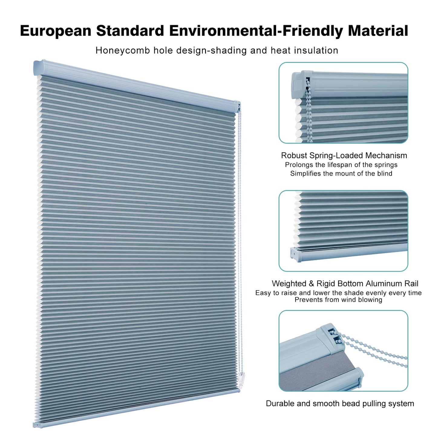 Custom 1 Inch Corded Light Filtering Cellular Shades