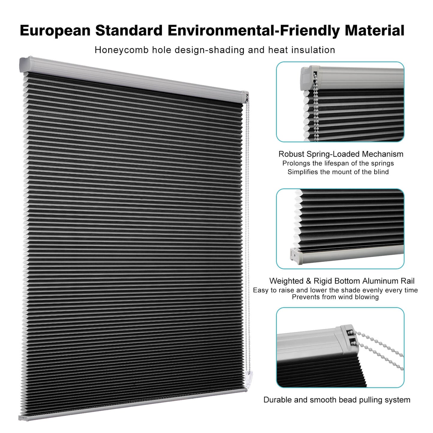 Custom 1 Inch Corded Light Filtering Cellular Shades