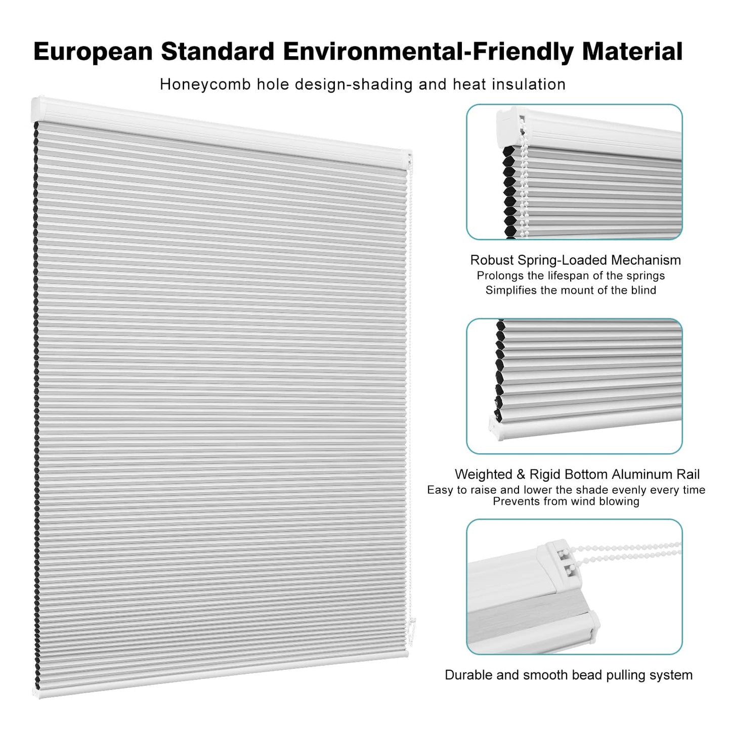Custom 1 Inch Corded Blackout Cellular Shades