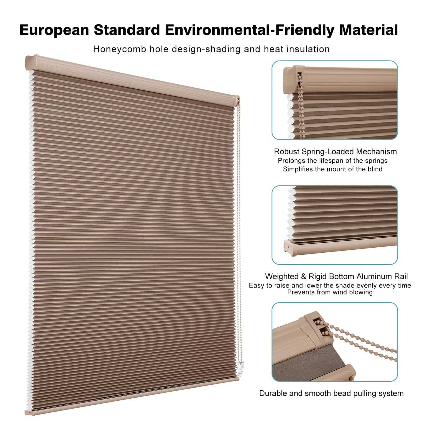 Custom 1 Inch Corded Light Filtering Cellular Shades