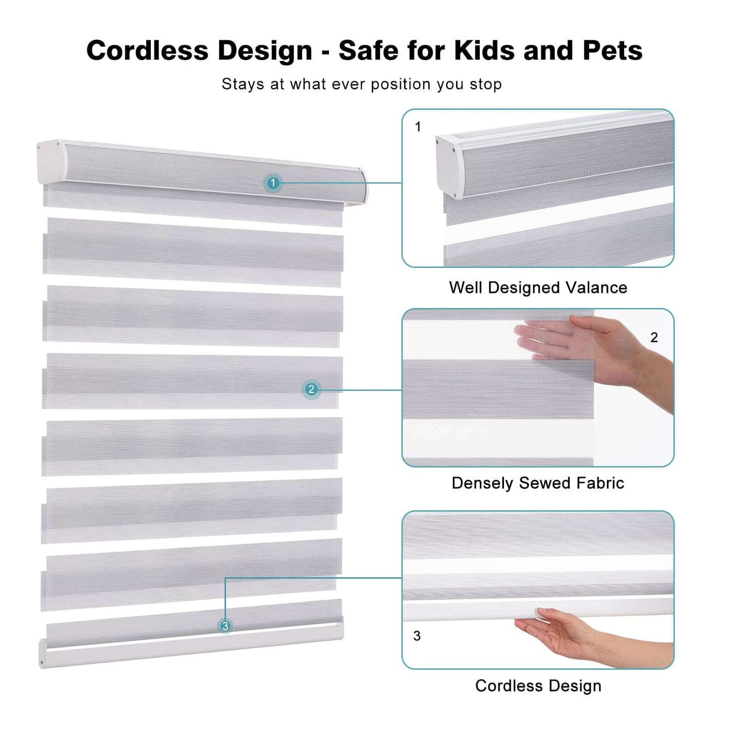 New Custom Light Filtering Cordless Zebra Roller Shades