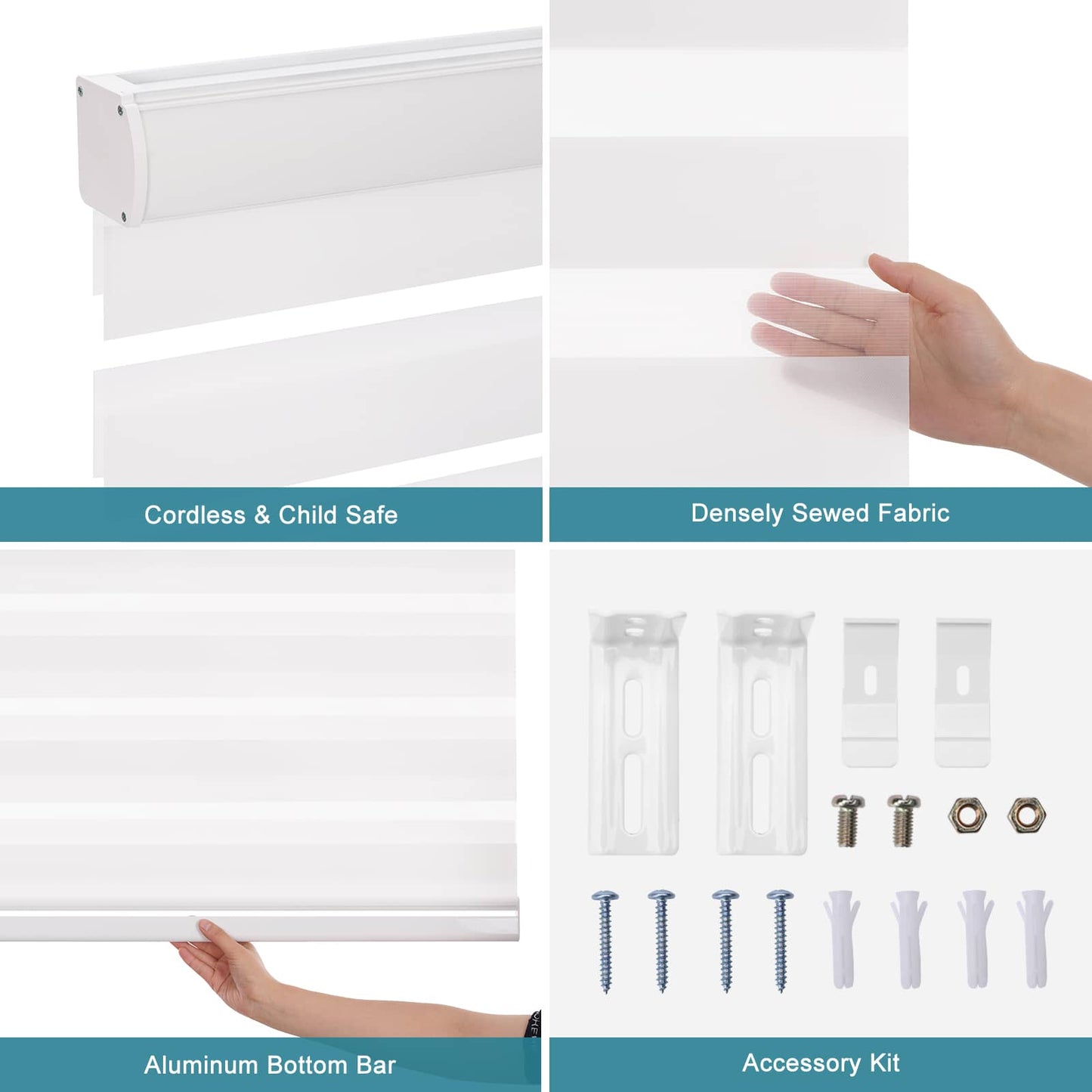 New Custom Light Filtering Cordless Zebra Roller Shades
