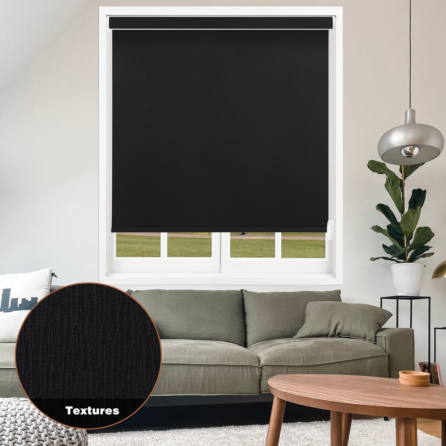 Custom Corded Blackout Roller Shades