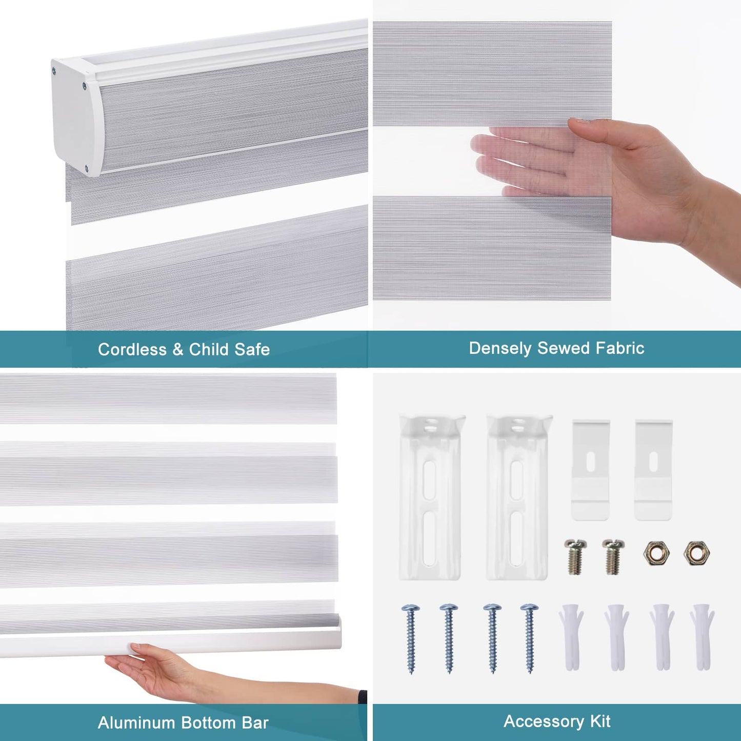 New Custom Light Filtering Cordless Zebra Roller Shades