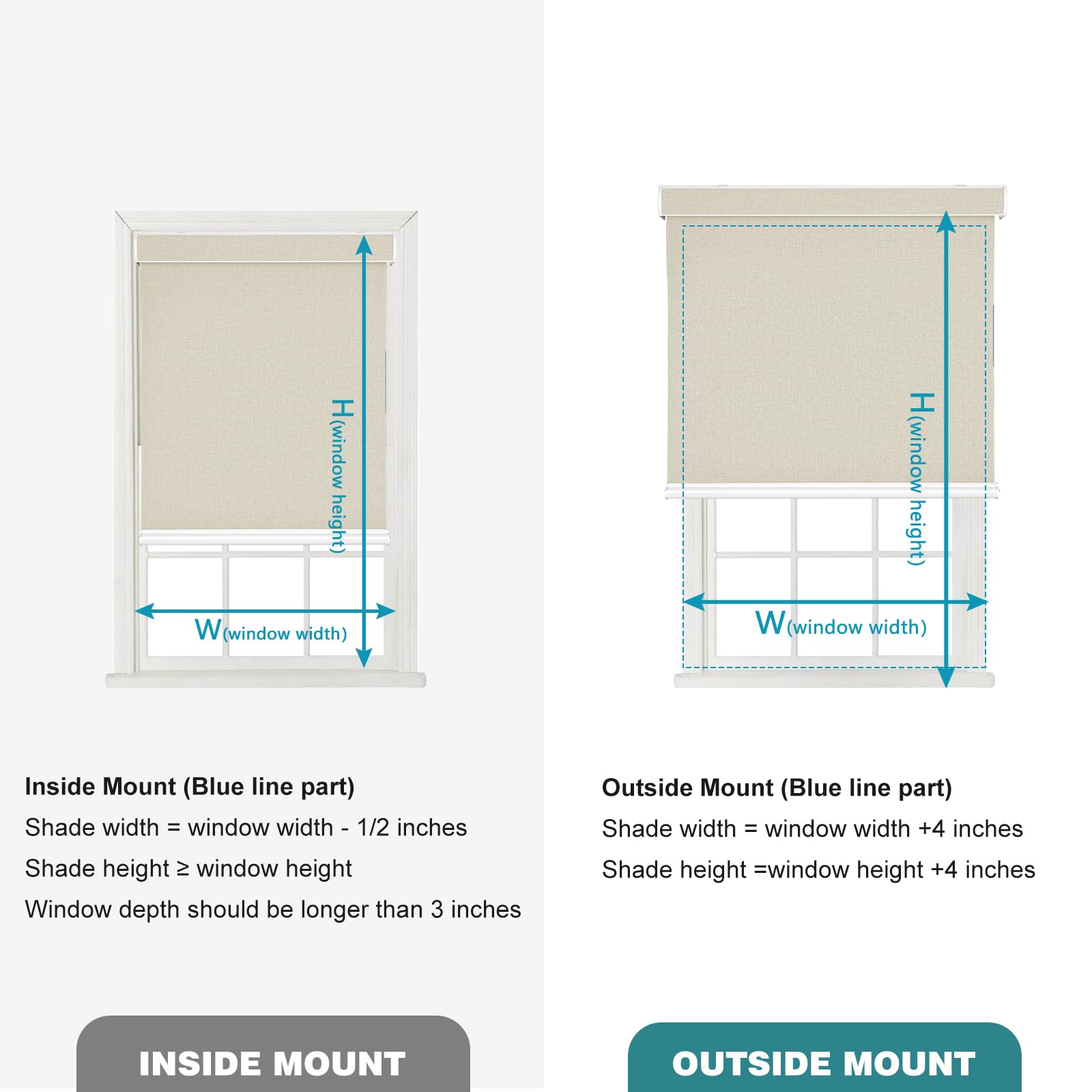 100% Blackout Custom Cordless Roller Shades
