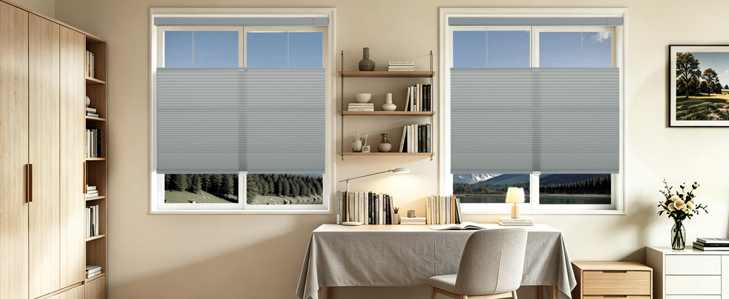 Changshade No Drill Cellular Shades,Custom Size Top Down Bottom Up Cordless Blinds