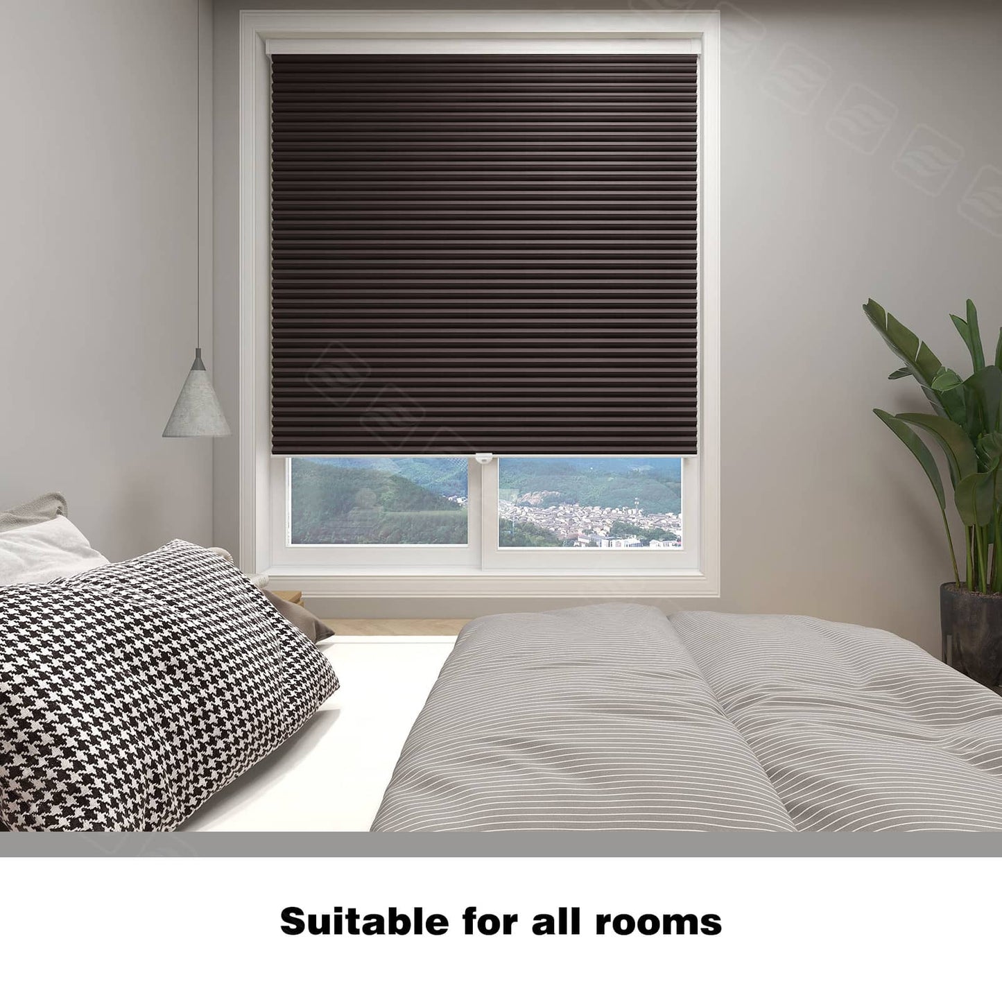 Custom No Drill 1 inch Blackout Cellular Shades Cordless