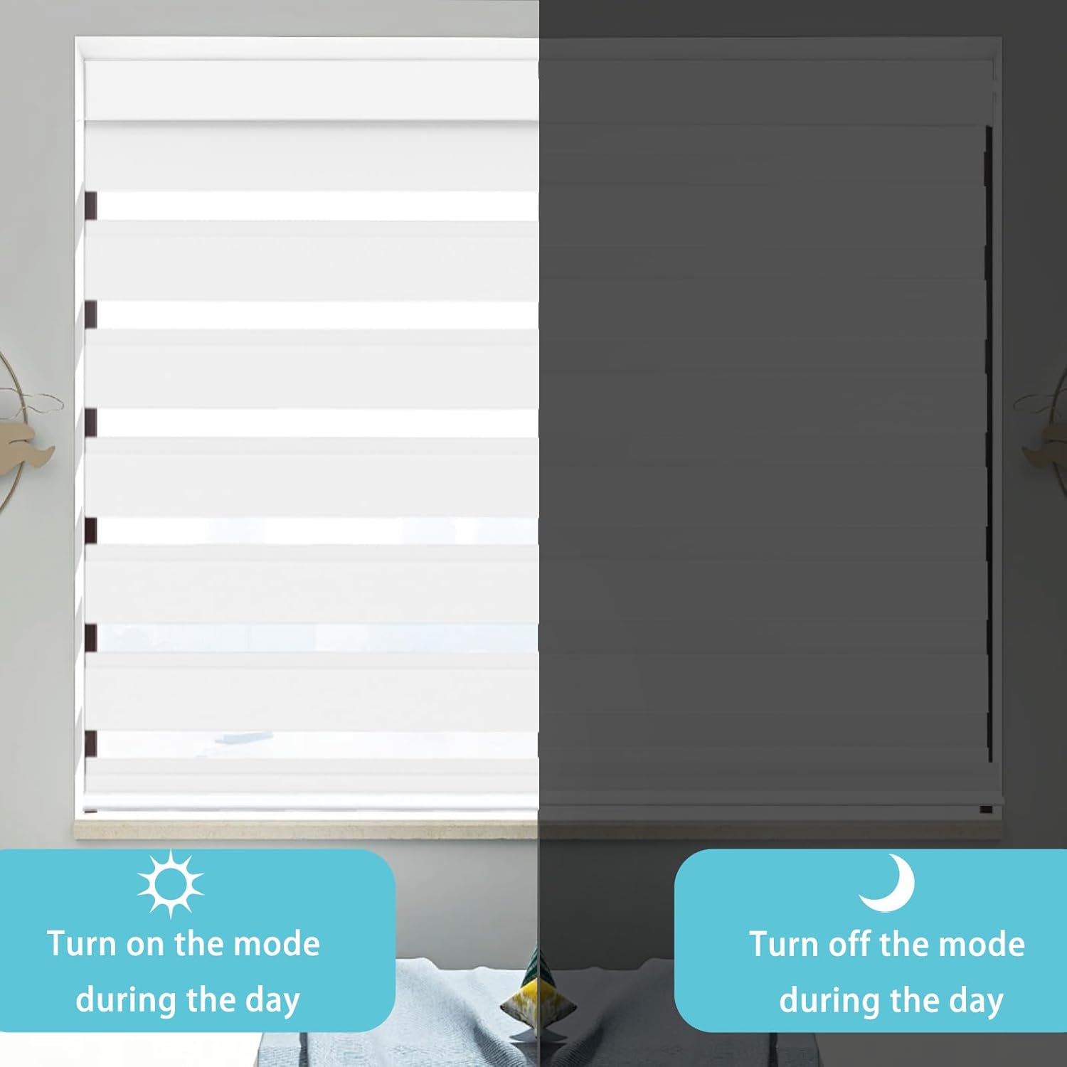 Changshade No Drill Cordless Zebra Blinds
