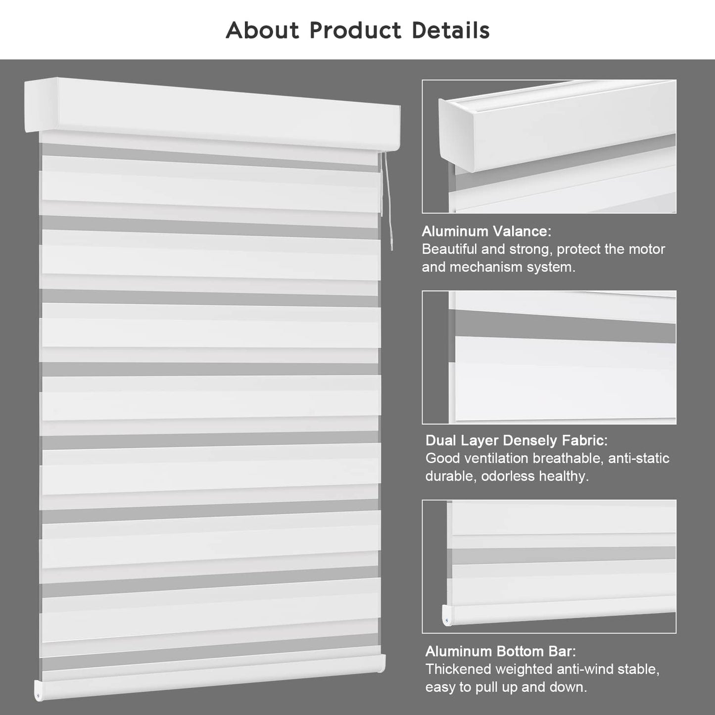 Smart Light Filtering Zebra Roller Blinds & Alexa IKEA SmartThings Motorized
