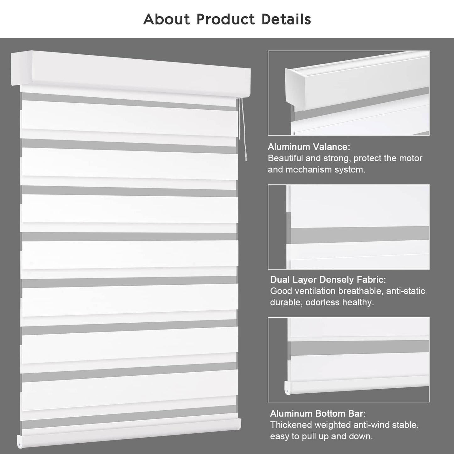Smart Blackout Zebra Roller Blinds & Alexa IKEA SmartThings Motorized