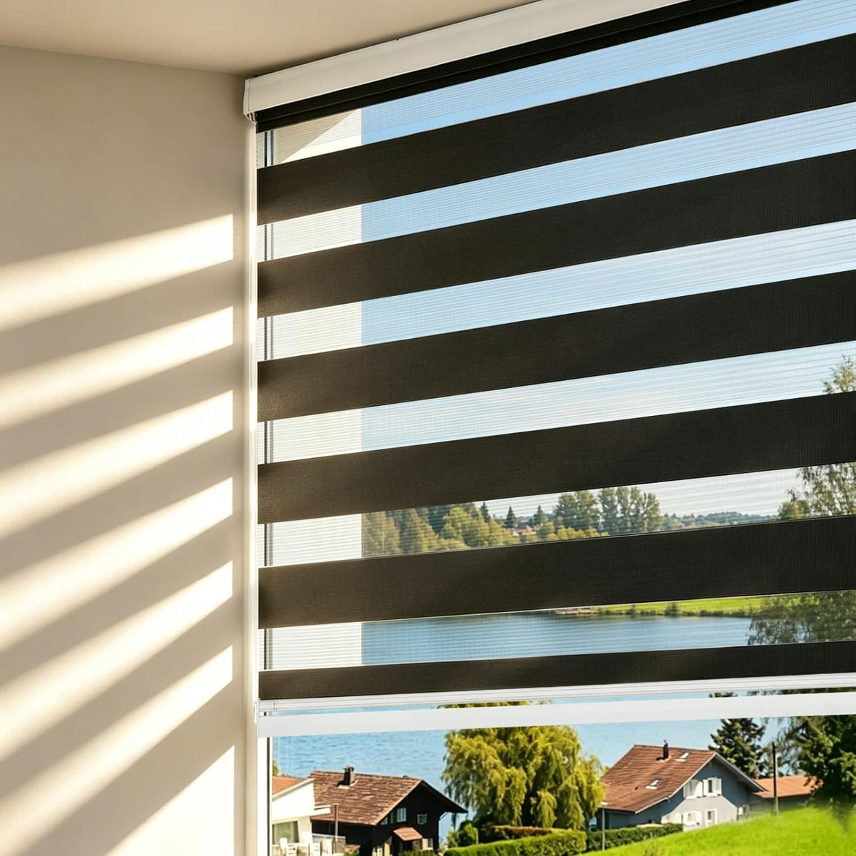 Changshade Cordless Zebra Blinds Light Filtering Dual Layer Zebra Shades