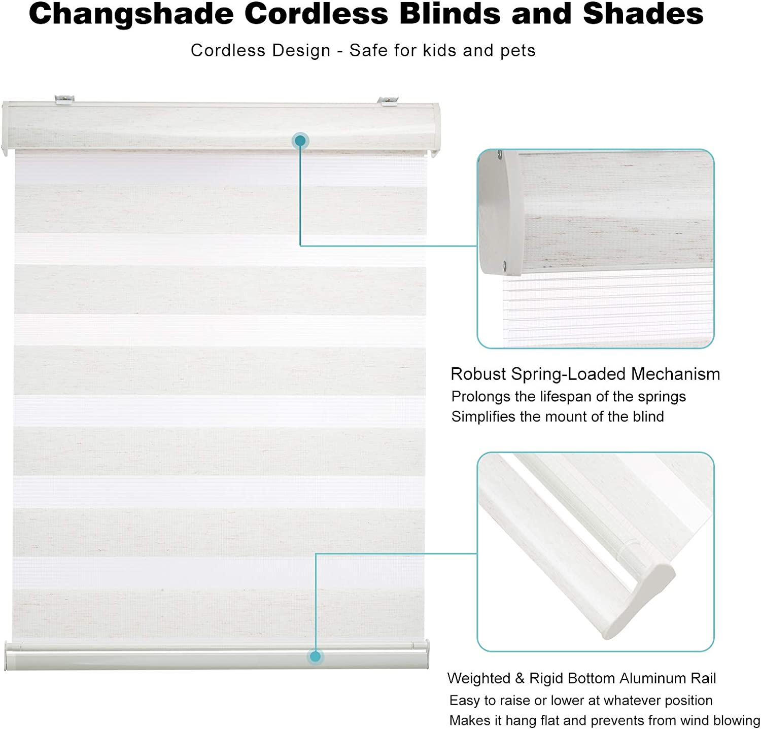 Custom Cordless Blackout Zebra Roller shades