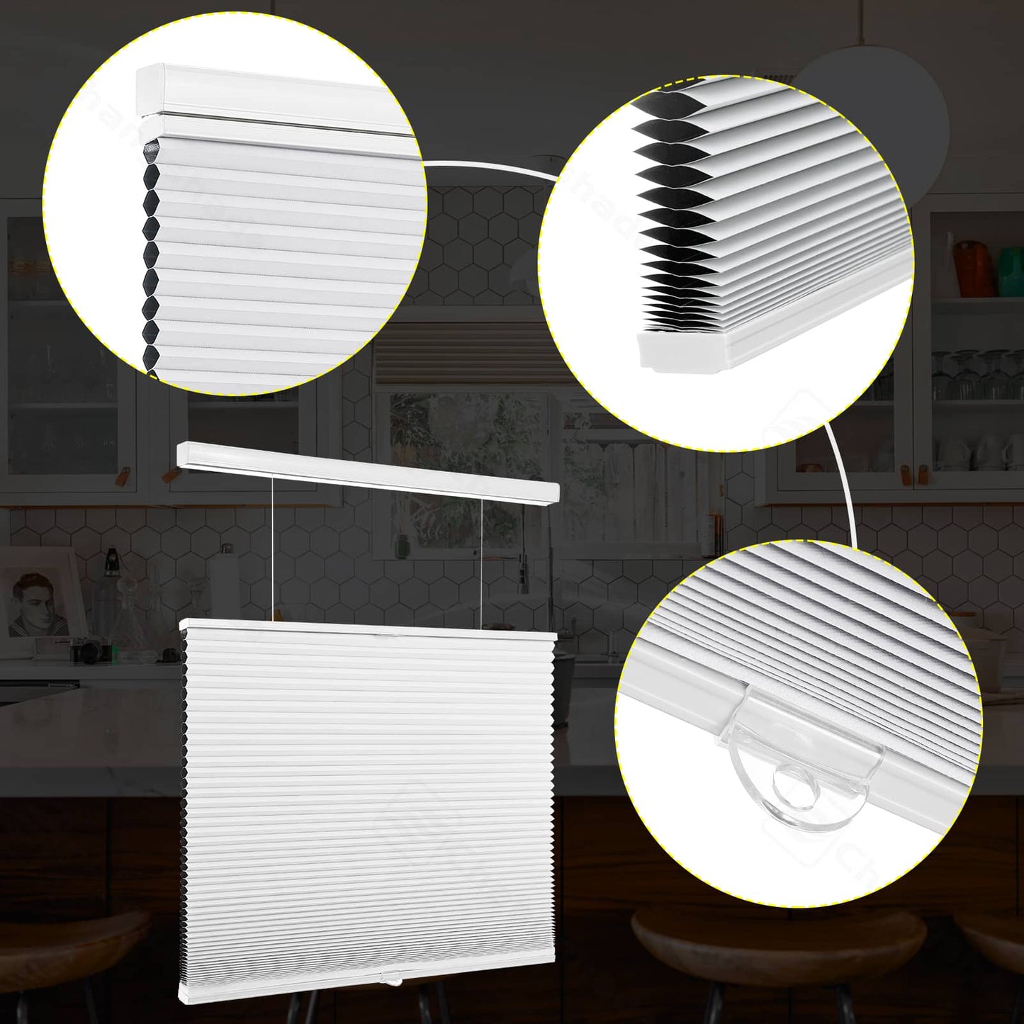 Custom Top Down Bottom Up Blackout Cordless Cellular Shades