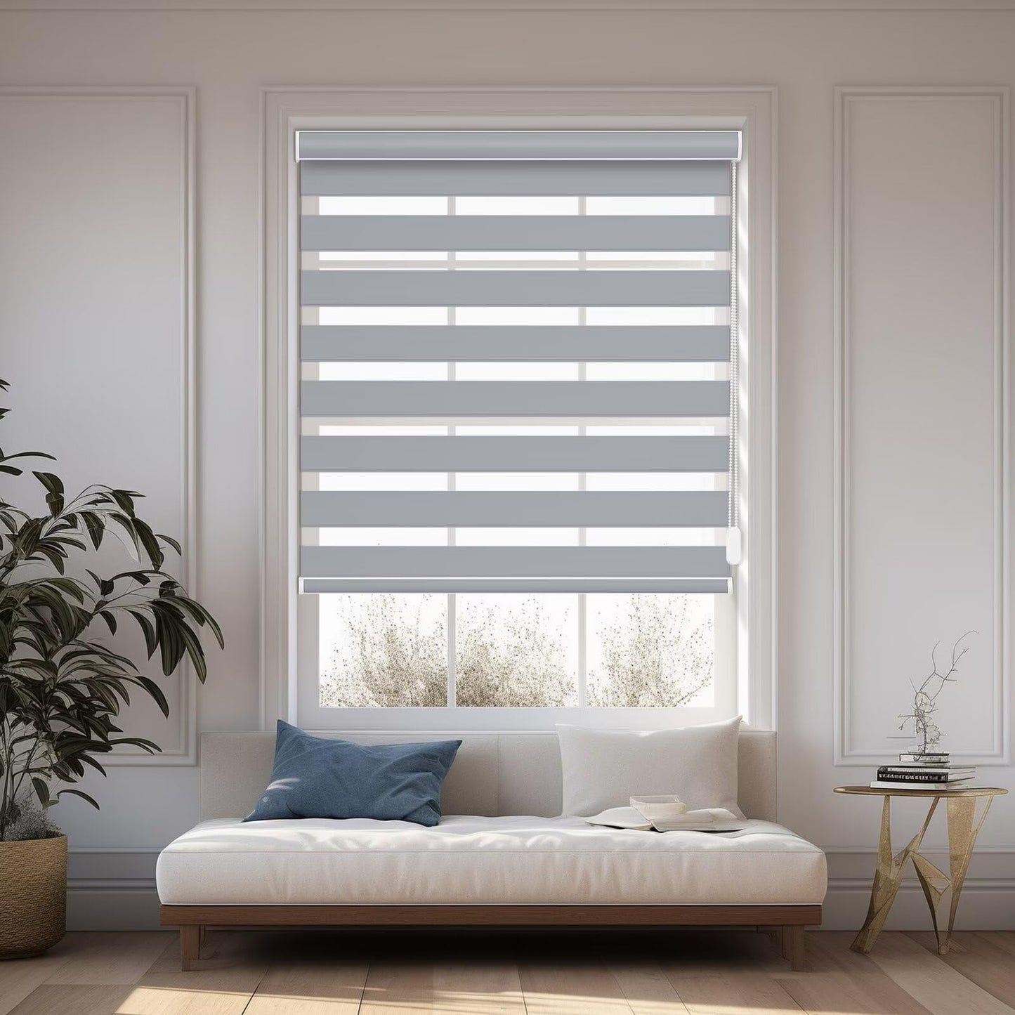 Custom Corded Blackout  Zebra Roller Shades