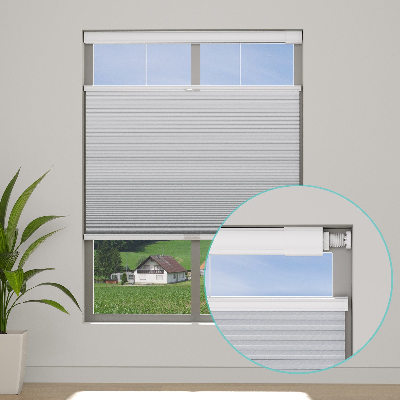 Changshade No Drill Custom Top Down Bottom Up Cellular Shades