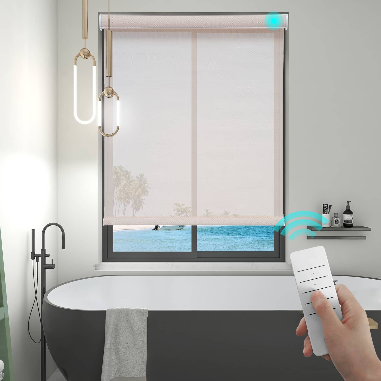 Motorized Light Filtering Roller Shades